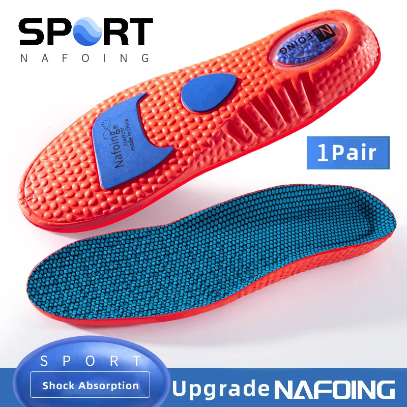 1Pair NAFOING Boost Sport Insoles Men's Women's Sneaker Insoles Super Soft Bottoms Air Cushioning For Shock Absorption Comfort