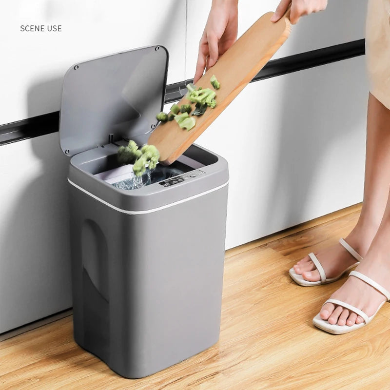 12-16L Smart Trash Can Automatic Sensor Dustbin Electric Waste Bin Waterproof Wastebasket For Kitchen Bathroom Recycling Trash