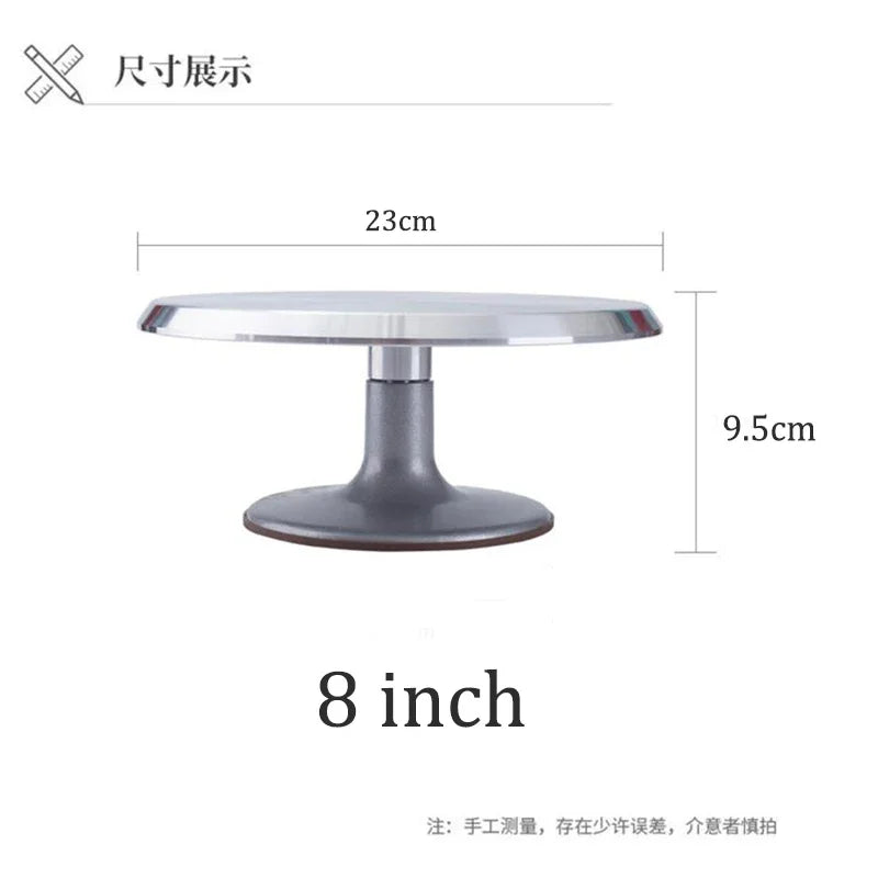 8-12inch 360°Aluminum Alloy Turntable Decorating Mouth Scraper Set Rotating Cake Table Maker Tool Baking Stand Platform Rotating