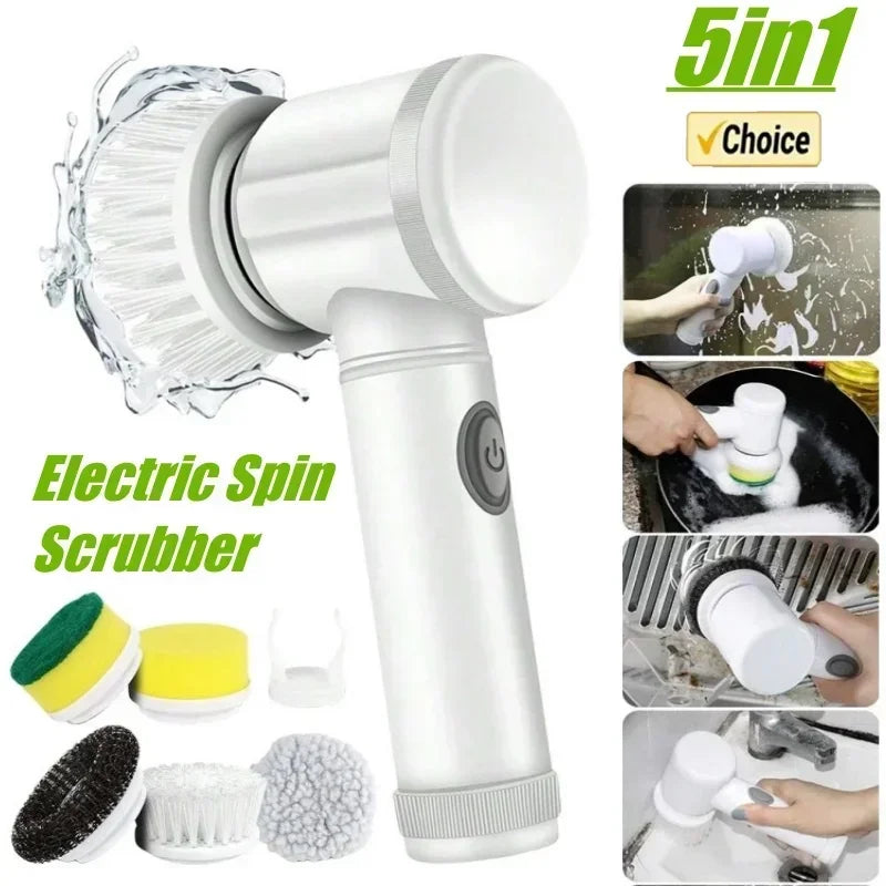 5 in 1 Smart Multifunctional Electric Cleaning Brush for Bathroom Washing and Kitchen Cleaning Tools