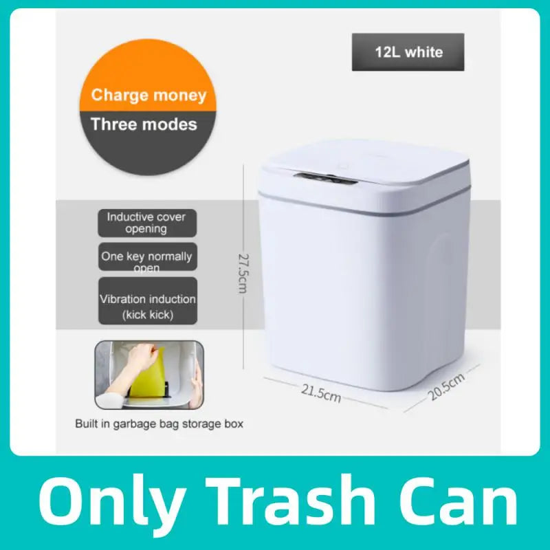 12-16L Smart Trash Can Automatic Sensor Dustbin Electric Waste Bin Waterproof Wastebasket For Kitchen Bathroom Recycling Trash