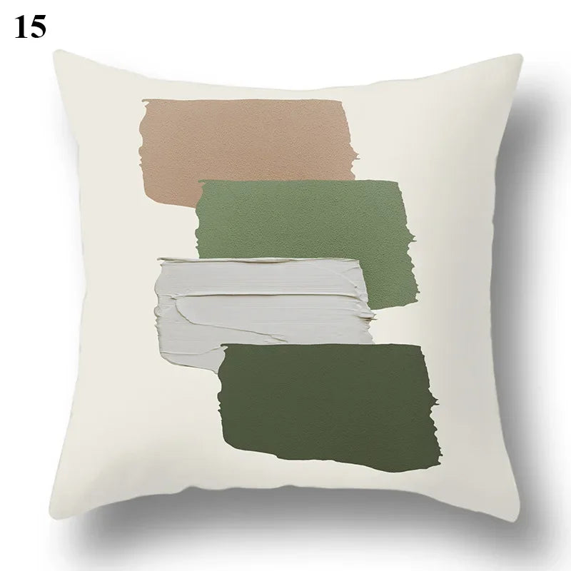 Green leaf geometric printing pattern series decorative home pillowcase square office decorative cushion cover