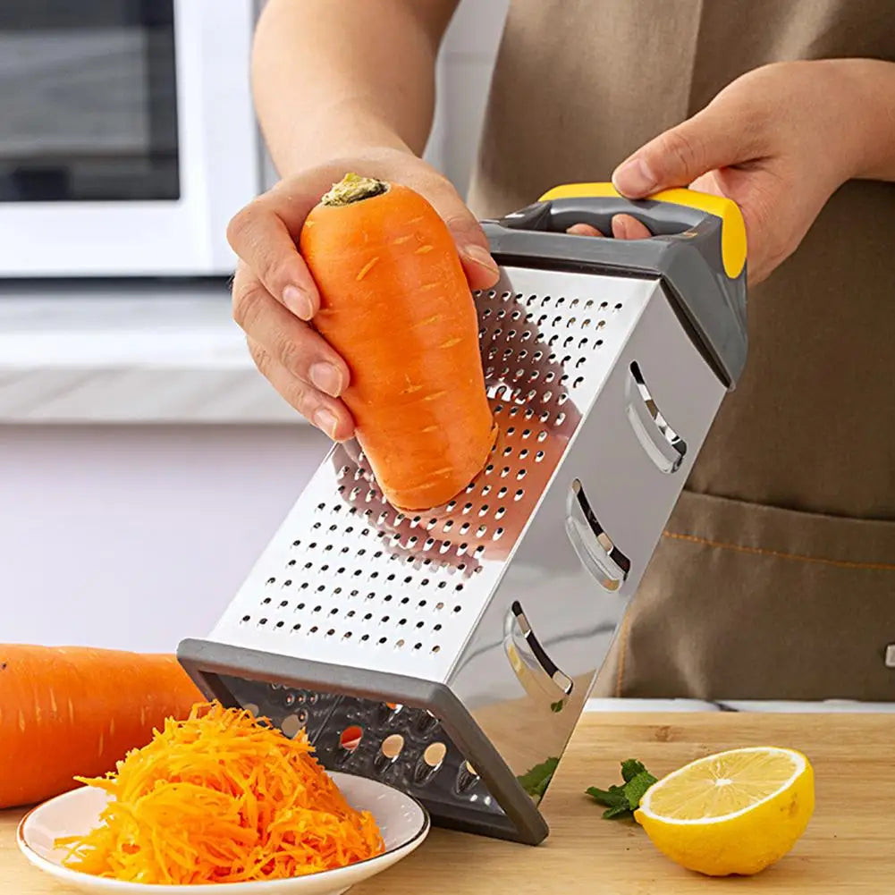 Multi-face Grater Practical Silver Color Vegetable Cutting Non-Slip Handle Grater   Potato Grinder  for Restaurant