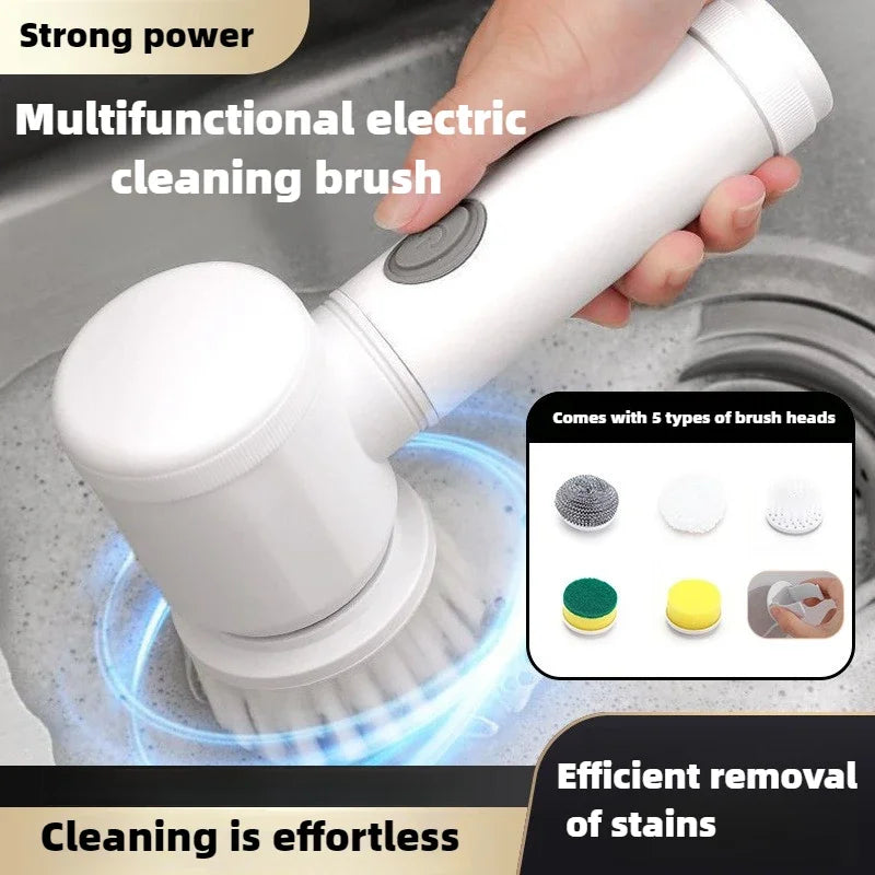 5 in 1 Smart Multifunctional Electric Cleaning Brush for Bathroom Washing and Kitchen Cleaning Tools