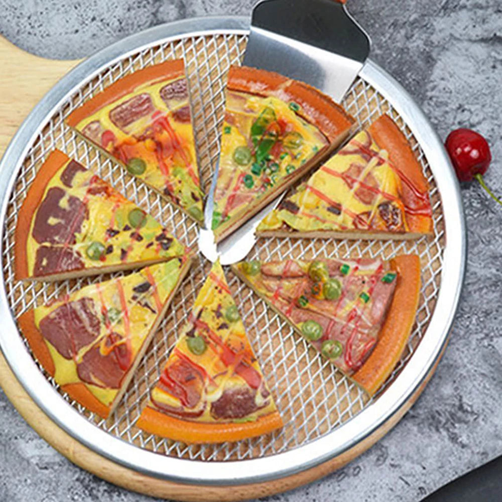 Non Stick Pizza Screen Pan Baking Tray Aluminium Pizza Metal Net Bakeware Pofessional Pizza Grill Net Kitchen Tool 6-14inch