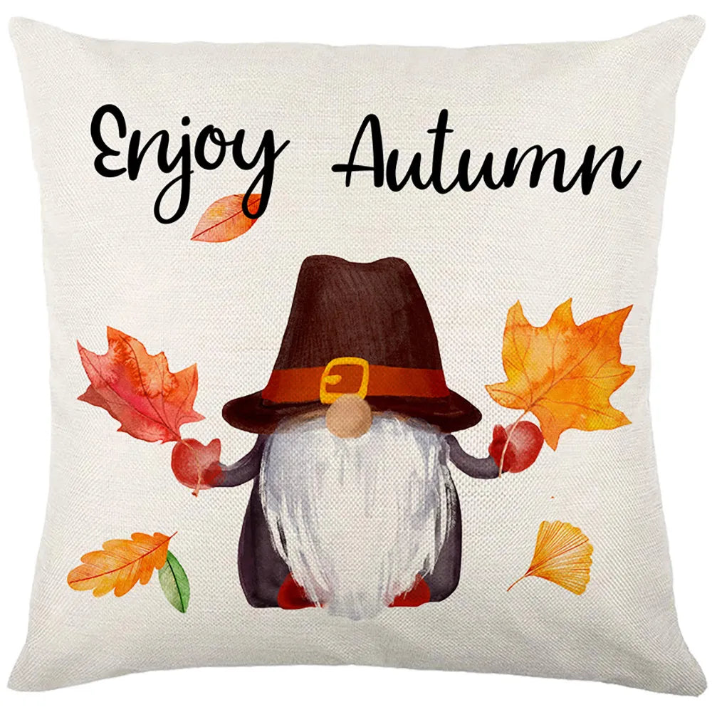 Thanksgiving Waterproof Cushion Cover 45X45 Autumn Maple Leaf Pumpkin Pillowcase Decorative Sofa Cushions Pillow Covers